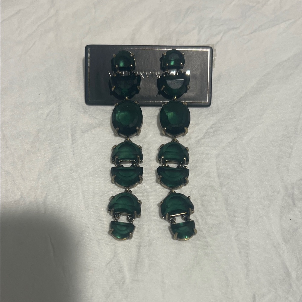 BCBGMaxAzria Dark Green Drop Earrings